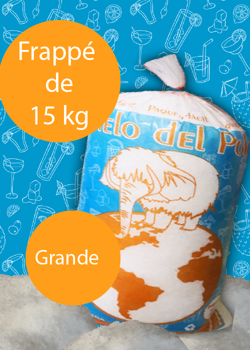 Bolsa grande con hielo frappé purificado: 15kg