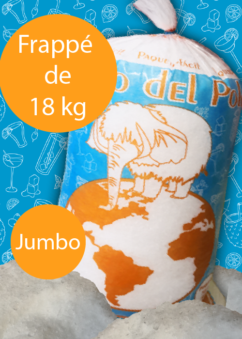 Bolsa jumbo con hielo frappé purificado: 18kg