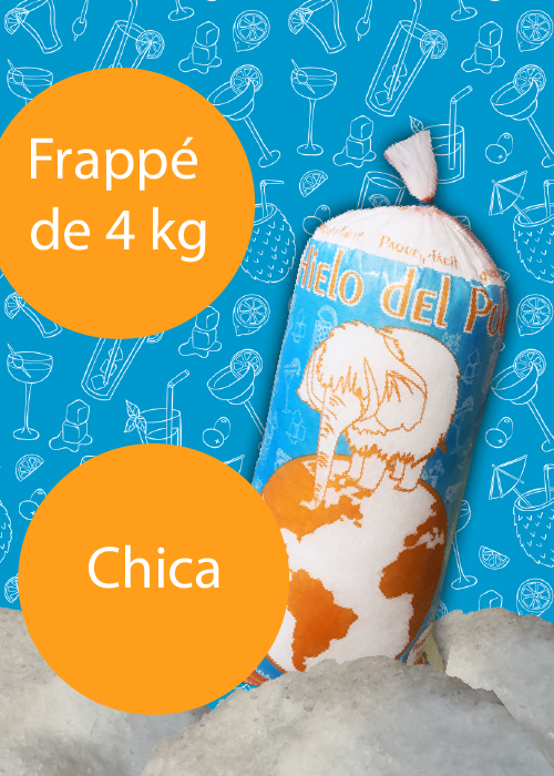 Bolsa chica con hielo frappé purificado: 4 kg